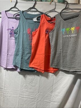 Life Is Good Women's Tank Top Set — Lavender, Teal, Coral, Gray